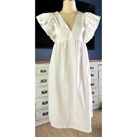 Anthropologie Flutter Sleeve Babydoll Dress S - Picture 9 of 10